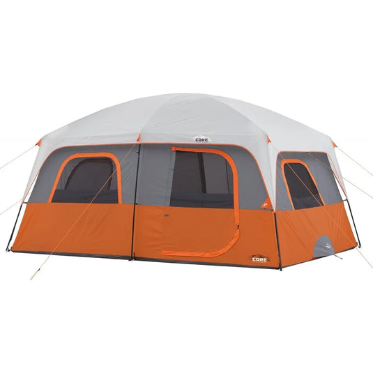 CORE 10 Person Tent | Large Multi Room Tent for Family | Included Tent Gear Loft Organizer for Camping Accessories | Portable Ca